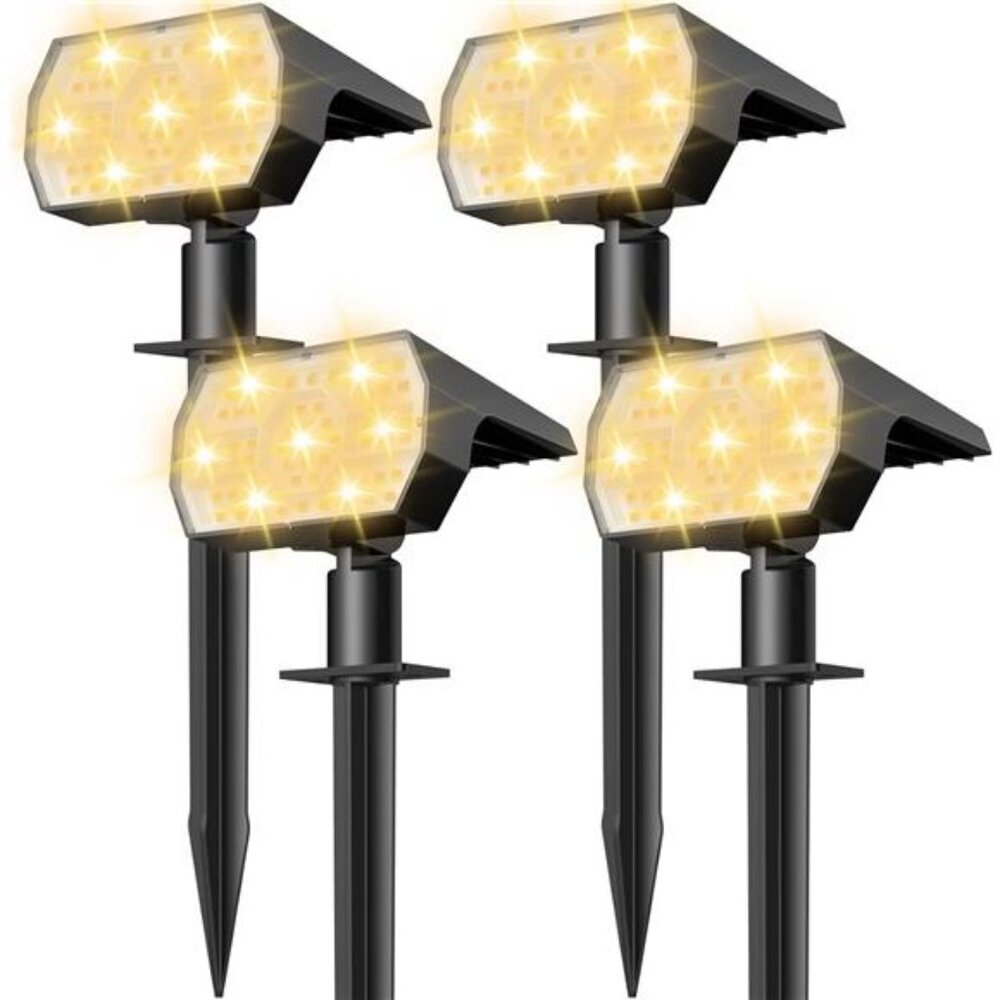 Solar Lights Outdoor Waterproof IP68 56 LED Garden Yard Spot Landscape 4 Pack